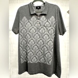 Obey Collared TShirt Polo Mens XL Gray Short Sleeve